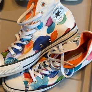Converse watercolor flower petal hi tops